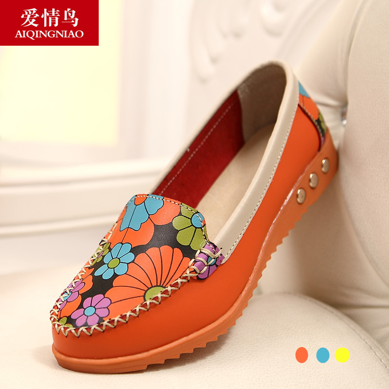 2014 new women s toe flat shoes leather shoes casual shoes ballet flats free shipping