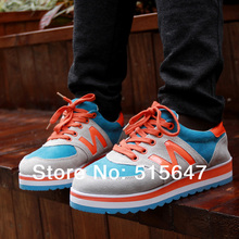 2014 NEW Spring Women s Suede Platform Sneakers Lace Up Tennis Ankle Boots Punk Goth Creepers