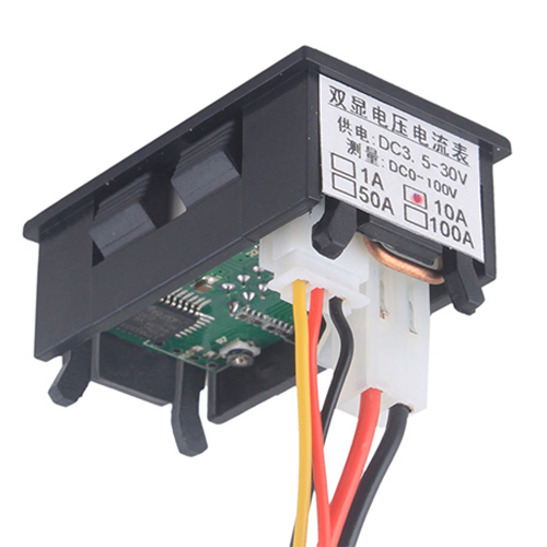 DC 0 100V 10A Dual Red LED Digital Voltmeter Ammeter Panel Amp Volt Gauge 42065