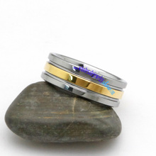 Luxury gold stripe inlaid best tungsten rings