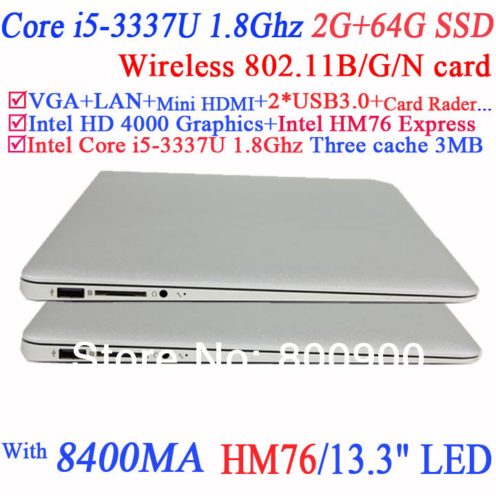 13 3 inch Laptop with 1 0 mega pixel Multi Language support i5 3337U1 80GHz Dual