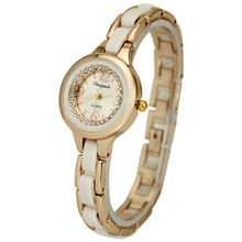1PC New White Top Quality Elegant Fashion Women Lady Girl Jewelry Crystal Diamond Round Analog Quartz Wrist Bracelet Watches