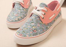 Womans casual shoes sneakers platform summer floral shoes canvas for women sports shoes Flats lace up