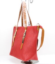 A114 red 2014 fashion lady leather bags handbag PU two function 4 different colors 43x28cm women