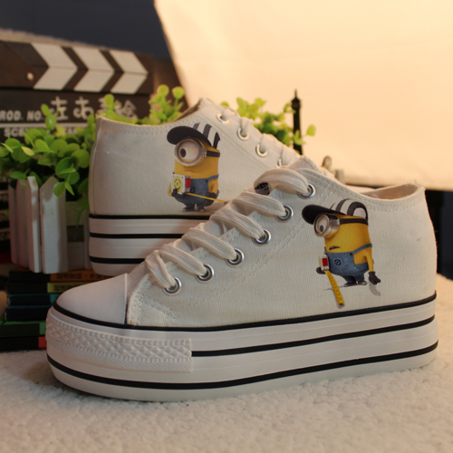 2014 new hand painted canvas shoes women sneakers height increasing