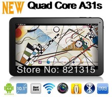 HOT 2014 New 10inch 10.1″ Allwinner A31S Quad Core Android 4.4.2 tablet pcs 1GB/8GB hdmi dual camera bluetooth dhl free shipping