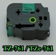 P touch compaitble label black on green 36mm tz761 tape