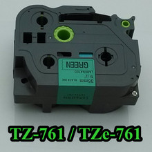 Compatible Brother P-touch TZ761, TZe761 label tapes, black on green