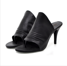 new arrival women sandals sexy hot sale casual slip on soft leather black and white high