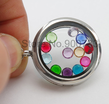 Higher quality 5mm rhinestone floating locket charms Cupid stone April charms