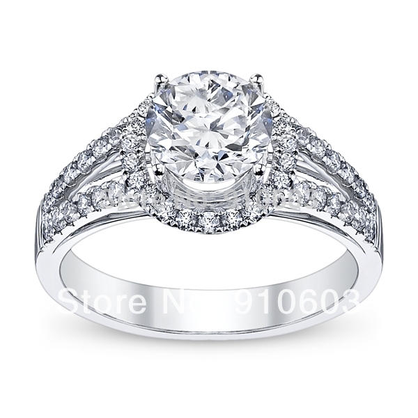 ... Lab Grown Diamond Halo Ring Engagement Ring 9K White Gold Female Ring