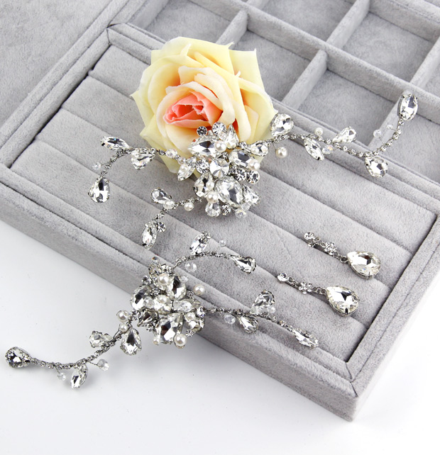 The bride hair accessory quality earrings piece set wedding dress hair accessory set marriage accessories bridal