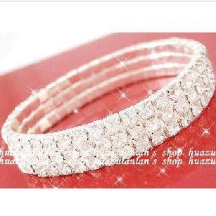 Bride rhinestone bracelet marriage accessories wedding dress bracelet accessories white elastic line bracelet