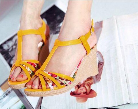 FASHION sexy Bohemian footwear high heels Summer Beach slippers casual Wedges sandals fashion shoes size H187