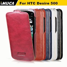 2014 new IMUCA Designer Vertical Flip leather Case cover For HTC Desire 500 509D 506E cell phone Accessories with retail Package