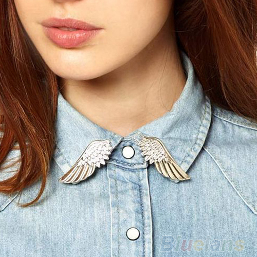 Hot Fashion Punk Wings Style Collar Pin Brooch Pin Brooches BroochPin for Women 1N4F