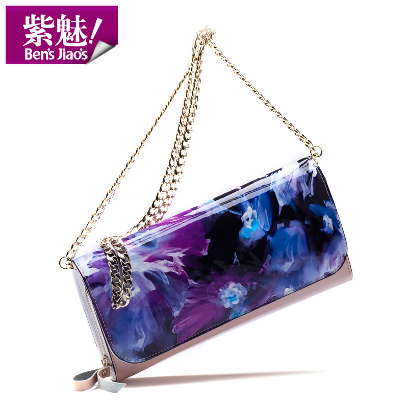Fashion fashion print genuine leather cross body day clutch evening bag
