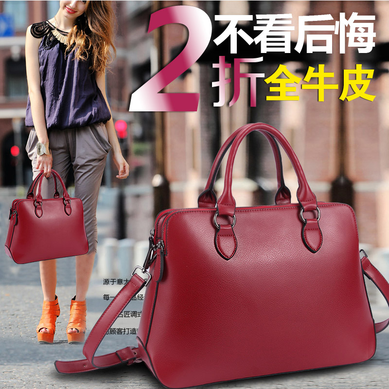 2014 women s genuine leather handbag fashion shoulder bag messenger bag cowhide fashion women s handbag
