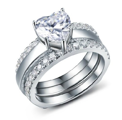 -Heart-Jewelry-Wholesale-Synthetic-Diamond-Rings-Set-Women-Engagement ...