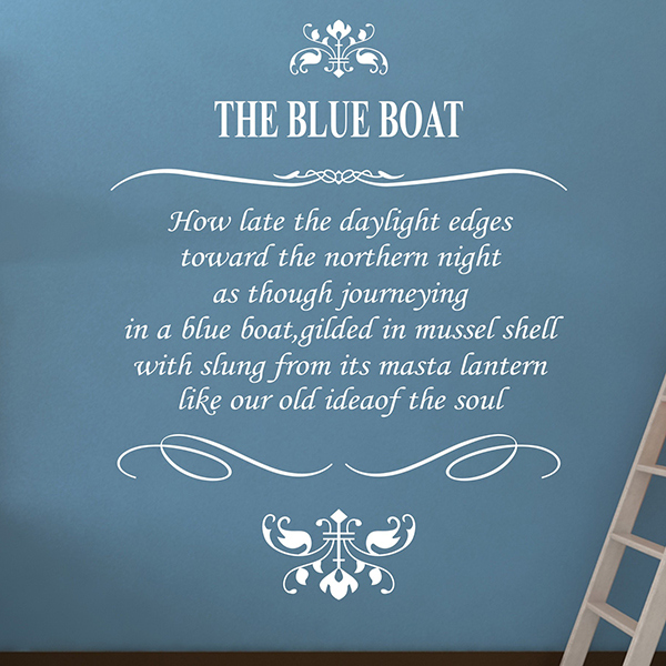 Blue boat letter wall sticker background wall decoration stickers 