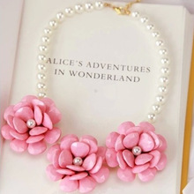 2014 Fashion Party Chunky Luxury Choker Statement Pearl beads Necklace Flower Necklaces & Pendants Jewelry Women JJ110
