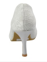 Ivory Lace Peep Toe Wedding Bridal Shoes