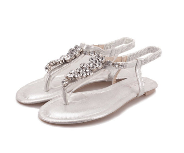 Rhinestone-wedding-bridal-T-strap-crystal-sandal-shoes-silver-gold ...