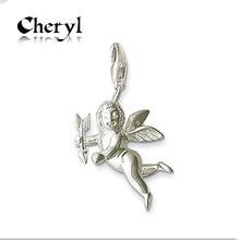Free Shipping diy ts fashion charms bracelet alloys silver plated enamel jewelry pendant Cupid TS8243 silver