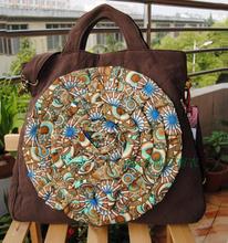 Handmade fabric rose three-dimensional one shoulder cross-body handbag multifunctional cloth rustic casual big bag