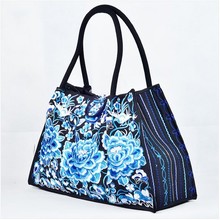 Free Shipping National trend women s embroidered bag single shoulder bag vintage blue and white porcelain