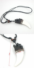 1PCS Tibetan white Yak bone carving Dragon totem pendant supporter talismans necklace Jewelry free shipping