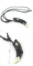 Tibetan Yak bone carving Shark totem pendant talismans necklace Jewelry Free shipping