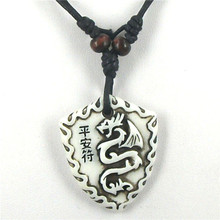 Tibetan white Yak bone carving Dragon totem pendant supporter talismans necklace Jewelry free shipping