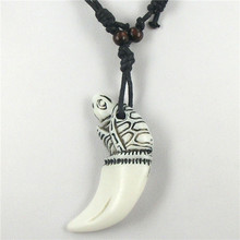 Tibetan Yak bone carving Animal totem pendant necklace Jewelry free shipping