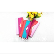 New Ladies long wallet, metal flowers multicolored mosaic Clutch