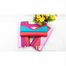 New Ladies long wallet metal flowers multicolored mosaic Clutch