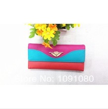 New Ladies long wallet metal flowers multicolored mosaic Clutch