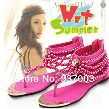 NEW 2014 Bohemia The handmade Women s sandals Flip flop Casual beach Summer shoes Fashion Rome