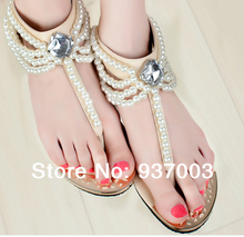NEW 2014 Bohemia The handmade Women s sandals Flip flop Casual beach Summer shoes Fashion Rome