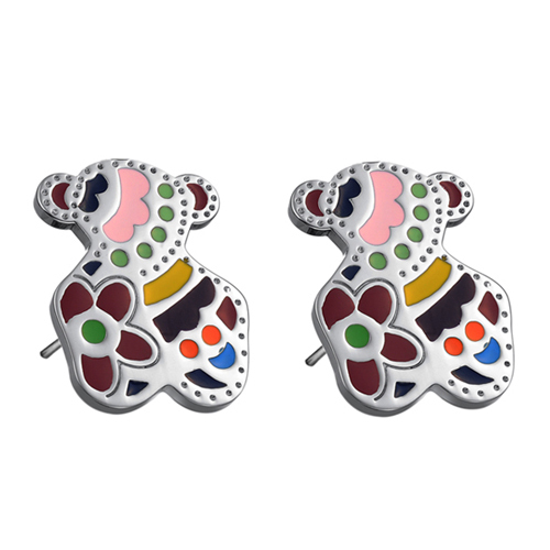 2015 Earrings For Women Brincos Pendientes New Wholesale Fashion Accessories Han Edition Colored Cute Bear Stud