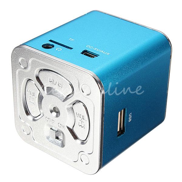 MD07U Blue USB Mini Portable Music Sound Box Player Angel Digital Speaker Amplifier Reader For iPod