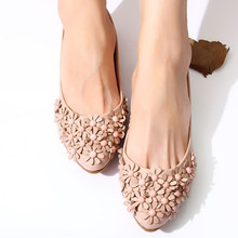 Flat single shoes flats women’s shoes flower shallow mouth nude 2014 spring pointed toe rivet shoes