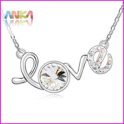 Love Crystal Necklace Made With Swarovski Elements Free Shipping 97115