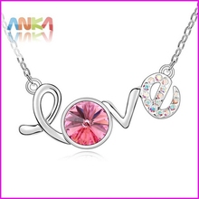 Love Crystal Necklace Made With Swarovski Elements Free Shipping 97115