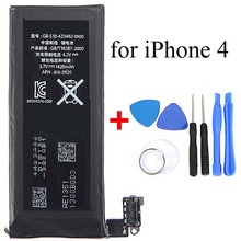 1420mAh Genuine Li-ion Mobile Phone Accessory Replacement Backup Battery Pack with Opening Tool Kit for iPhone 4 4G