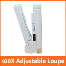 100x ajustables microscopio de bolsillo con fuente de luz LED iluminado lectura Manifier la joyería rango de medición 0 – 2 cm