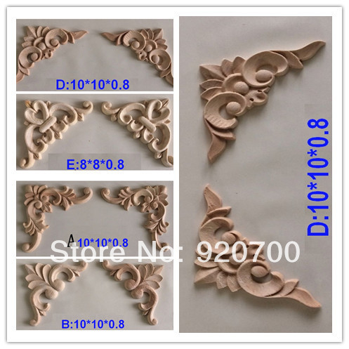 wood carving corner flower fashion applique furniture motif wood 