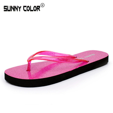 Summer fashion flip flops sandals slip-resistant flat sandals slippers at home female