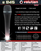 Free Shipping E945 E 945 Professional Super Cardioid Microphone Wired Microphone Handheld Karaoke Microfone Microphone Stand