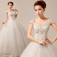 Ferrara 2014 wedding formal dress slit neckline lace luxury rhinestone wedding dress yarn summer